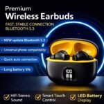 TWS Wireless Earbuds with LED Display – Bluetooth 5.3 ENC Noise Cancellation