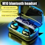 Airbud M10 wireless earbuds with LED digital display charging case and deep bass sound