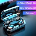 Airbud M10 wireless earbuds with LED digital display charging case and deep bass sound